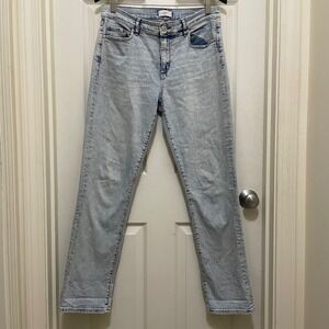 LOFT Outlet Straight Leg Jeans Mid Rise‎ Light Acid Wash Denim Women's Size 6